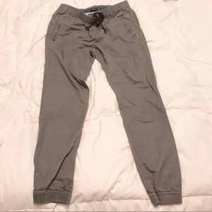 Men’s Grey Joggers Zipper Pockets Large